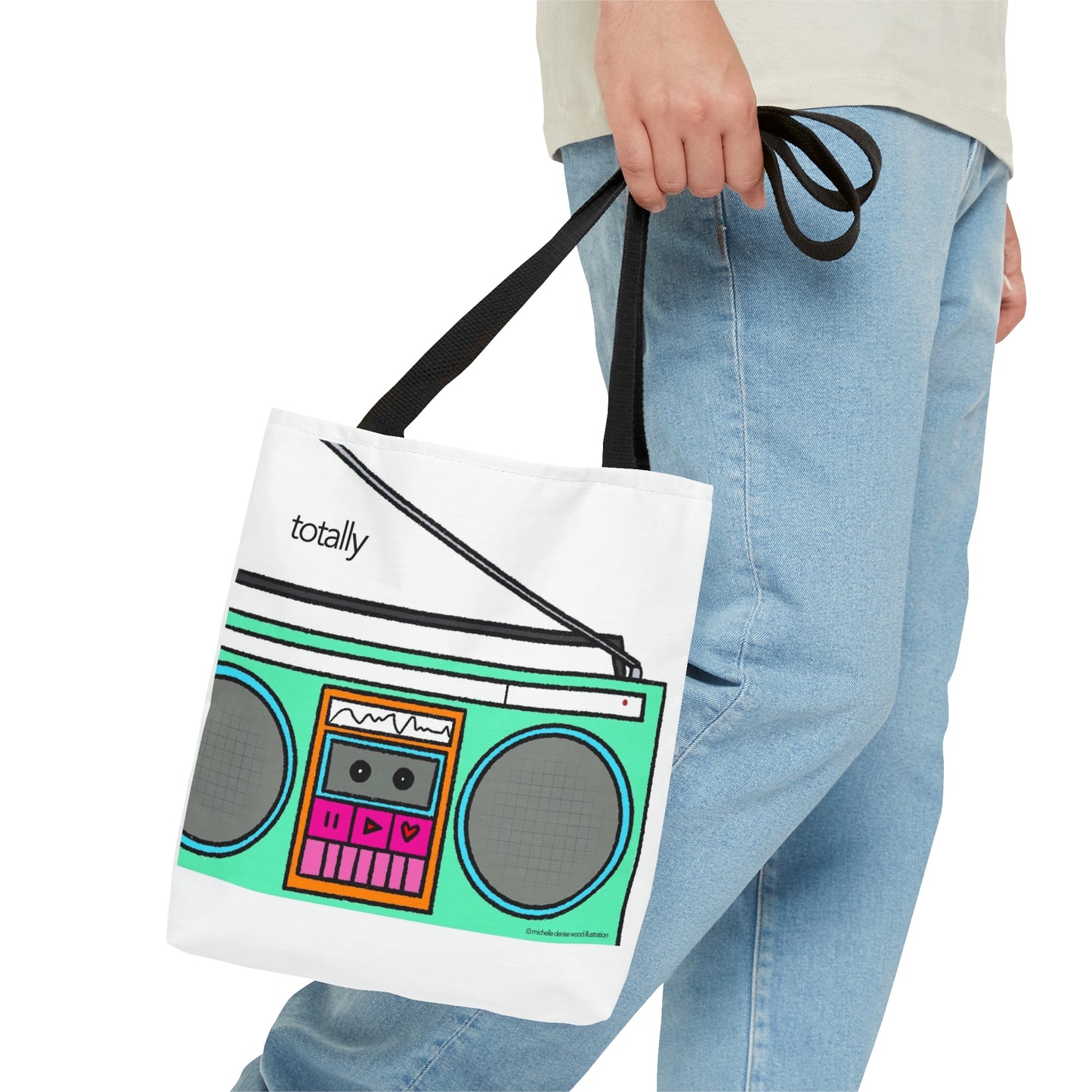 Totally 80s Boom Box Tote Bag