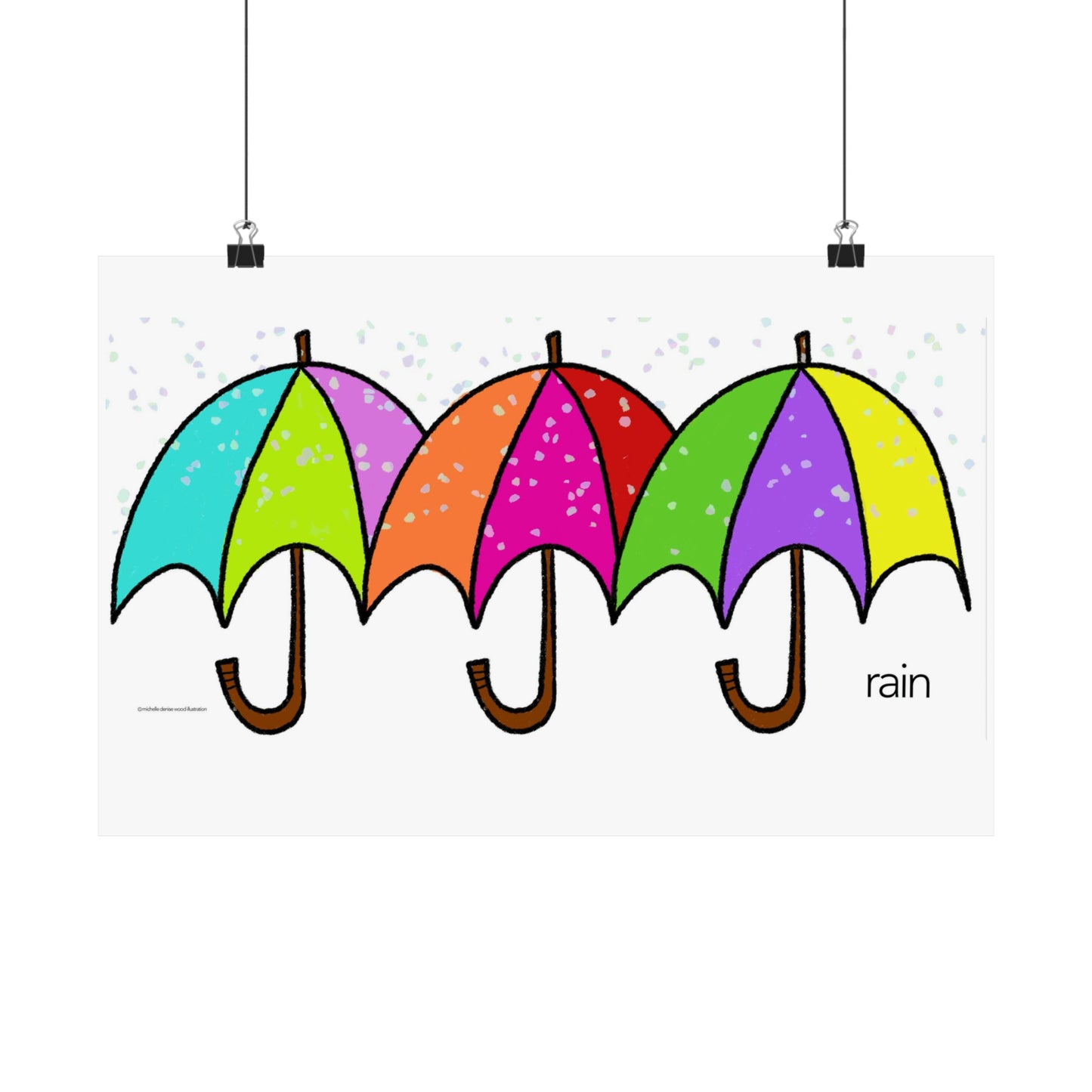 Rainy Day Umbrellas Matte Poster
