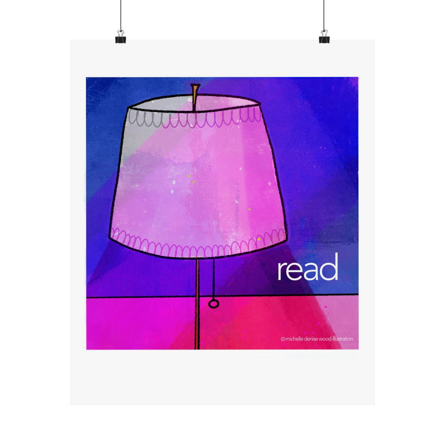 Pinks and Blues Reading Lamp Read Poster