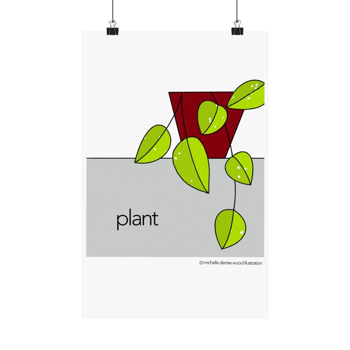 Neon Green Pothos Plant Poster