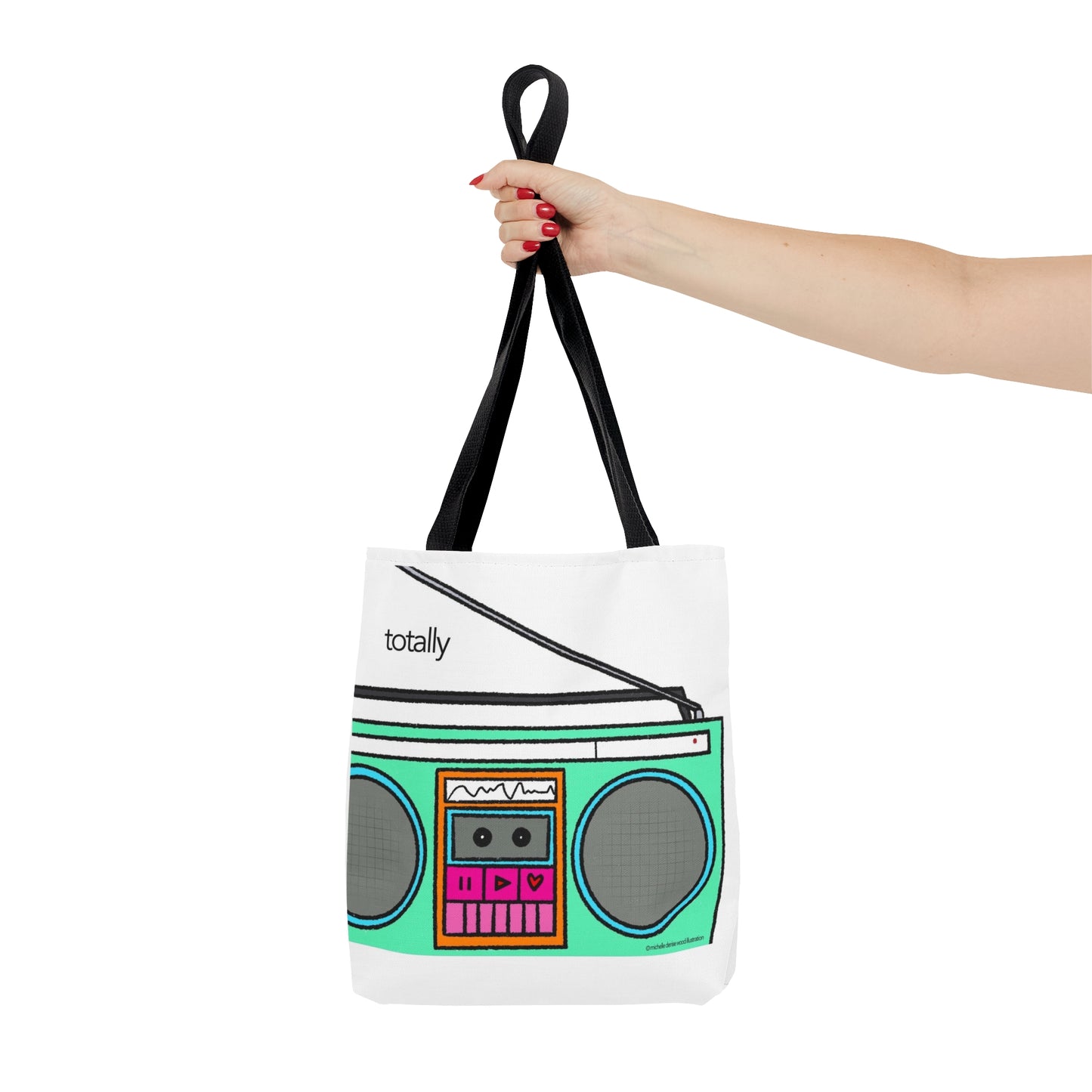 Totally 80s Boom Box Tote Bag