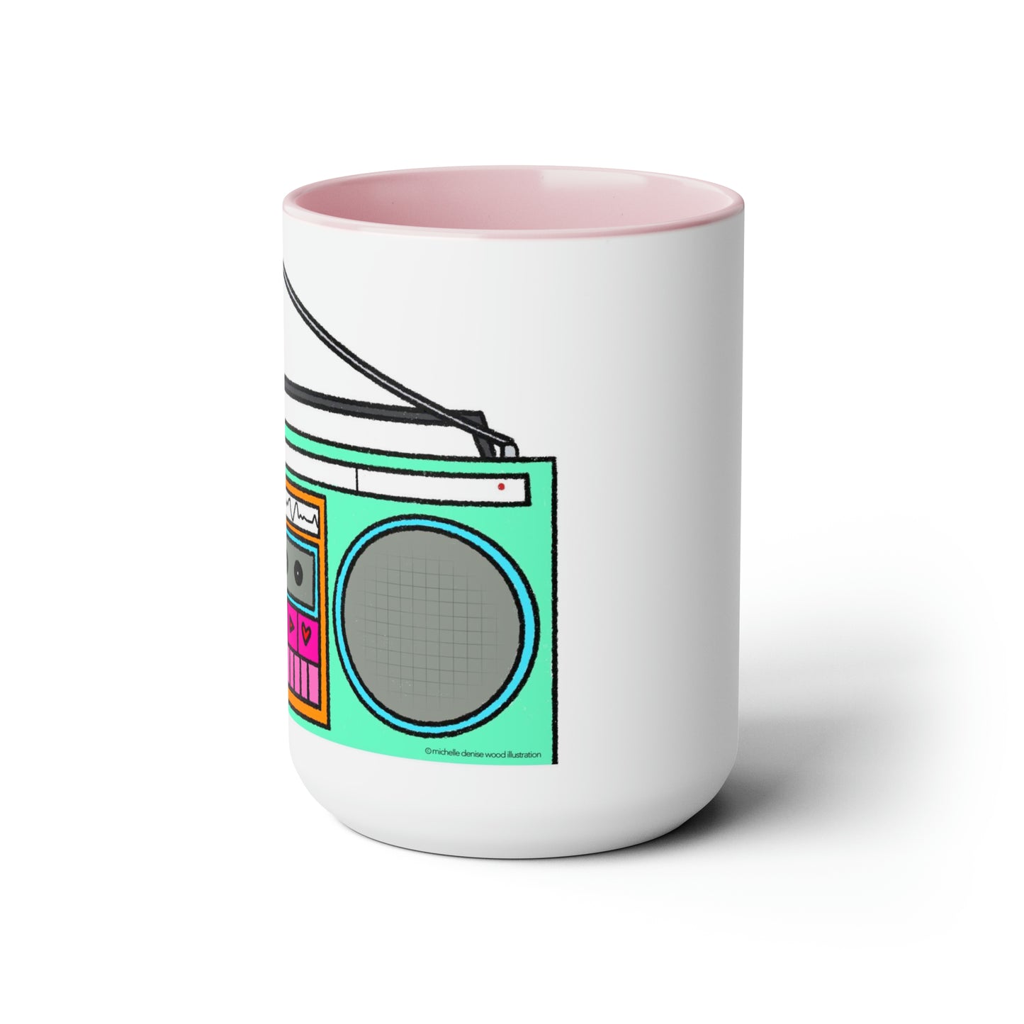 Totally 80s Boom Box Two-Tone Coffee Mug 15oz