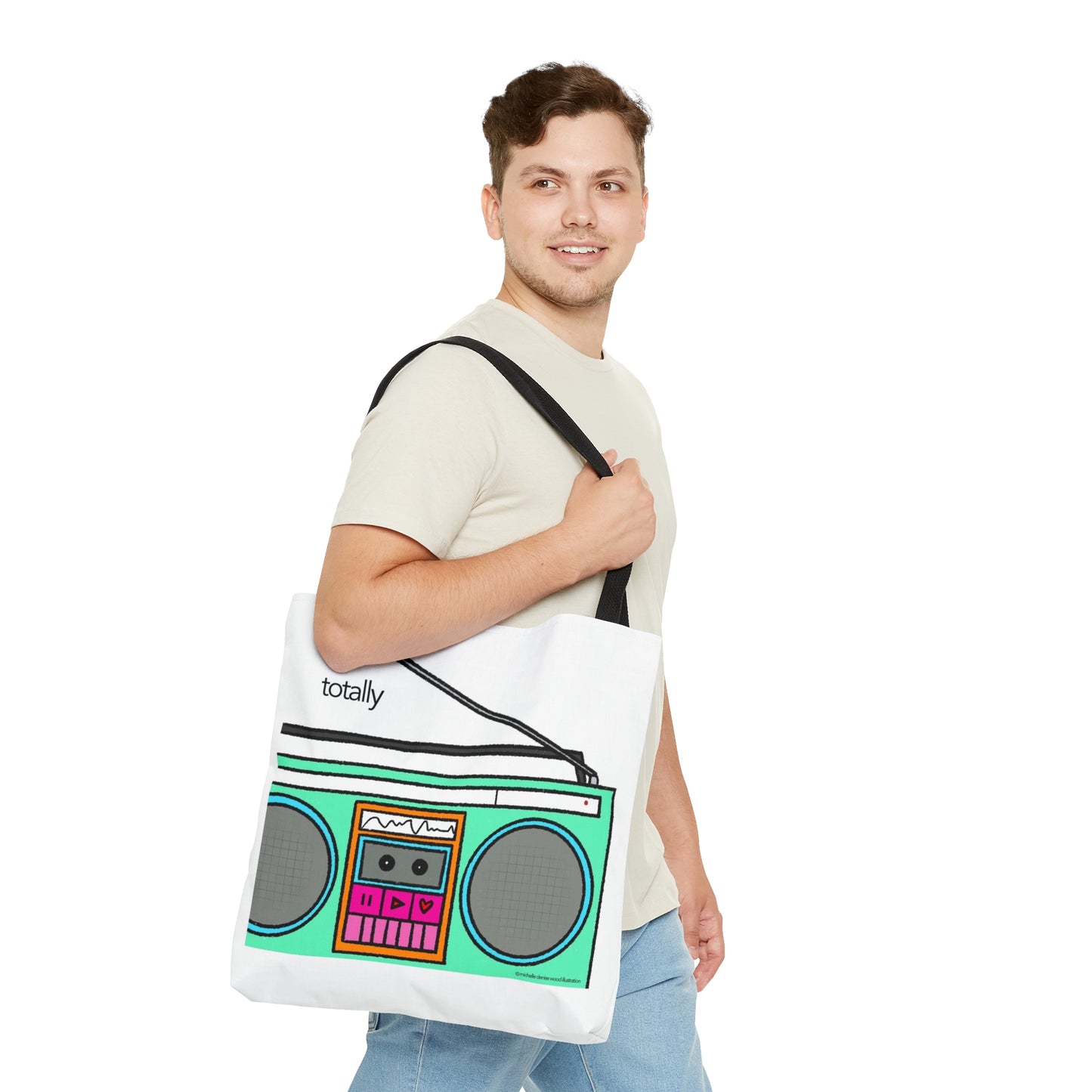 Totally 80s Boom Box Tote Bag