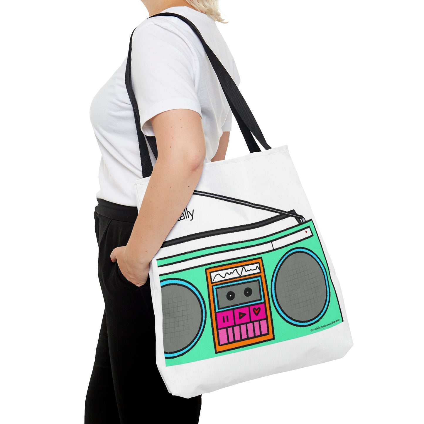 Totally 80s Boom Box Tote Bag