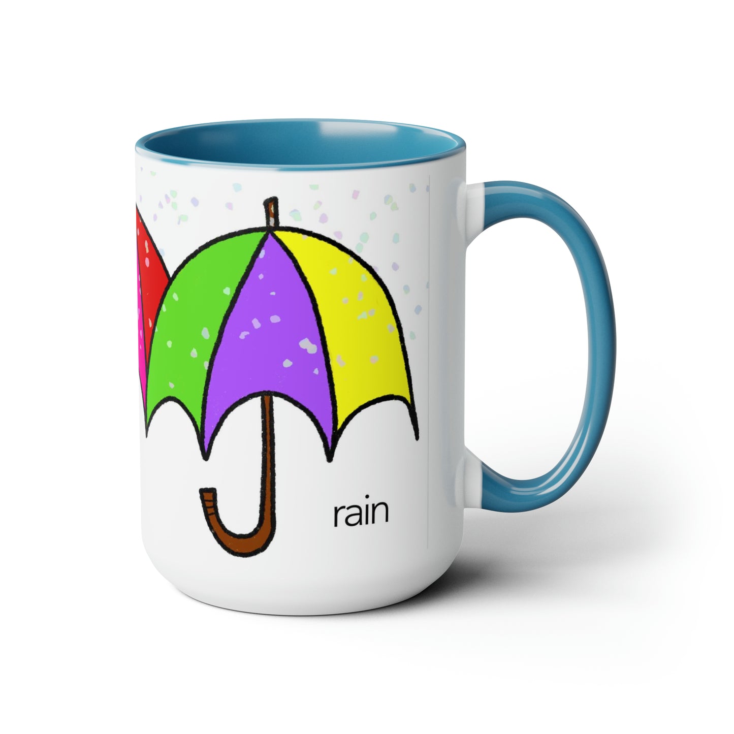 Rainy Day Umbrellas Two-Tone Coffee Mug 15oz