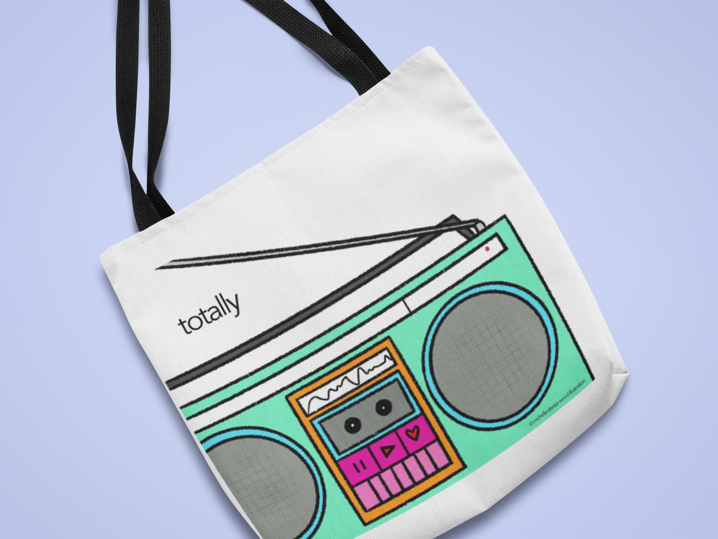 Totally 80s Boom Box Tote Bag