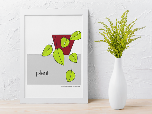 Neon Green Pothos Plant Poster